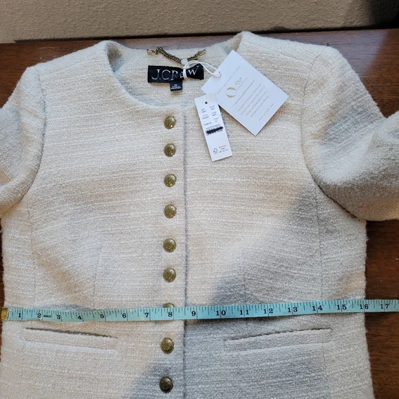 J Crew Bridgette lady jacket in tweed CO255 Size 00 NWT - Picture 7 of 8